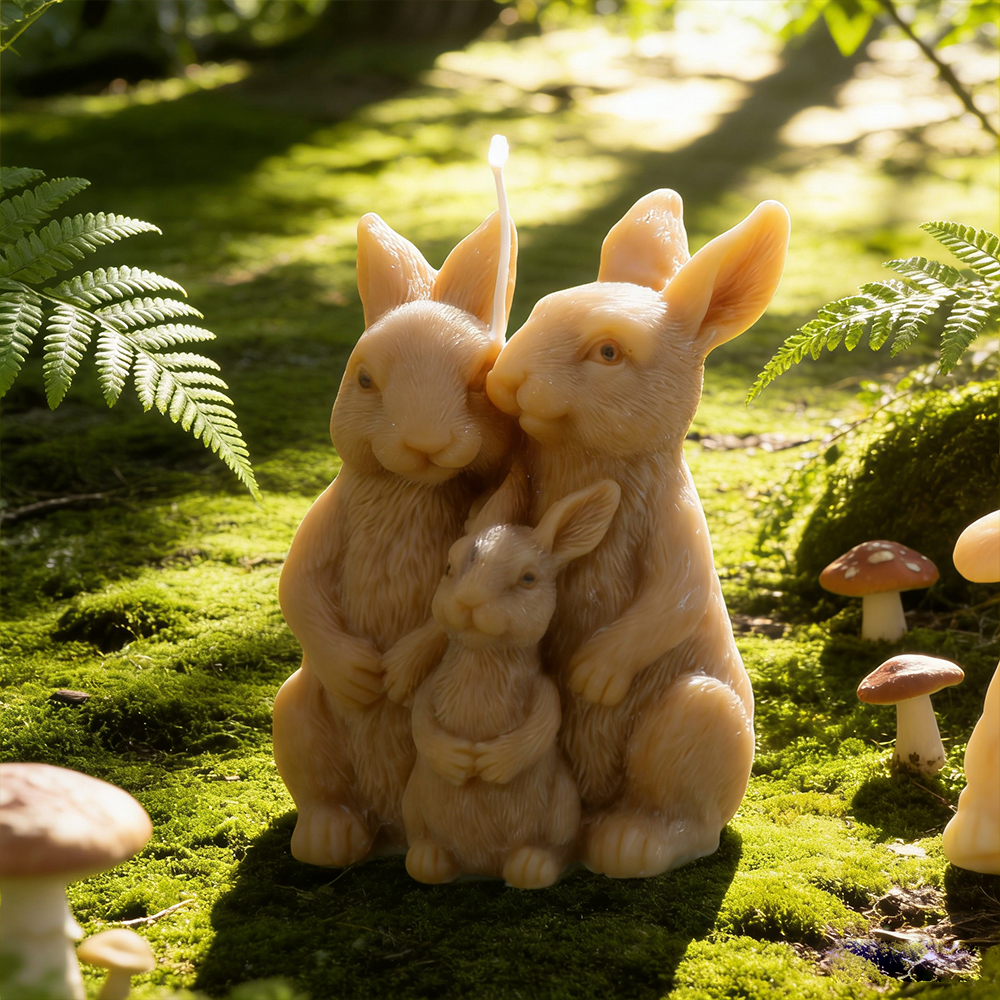 Art Craft Rabbit - Bunny Family Silicone Candle Mold 3D