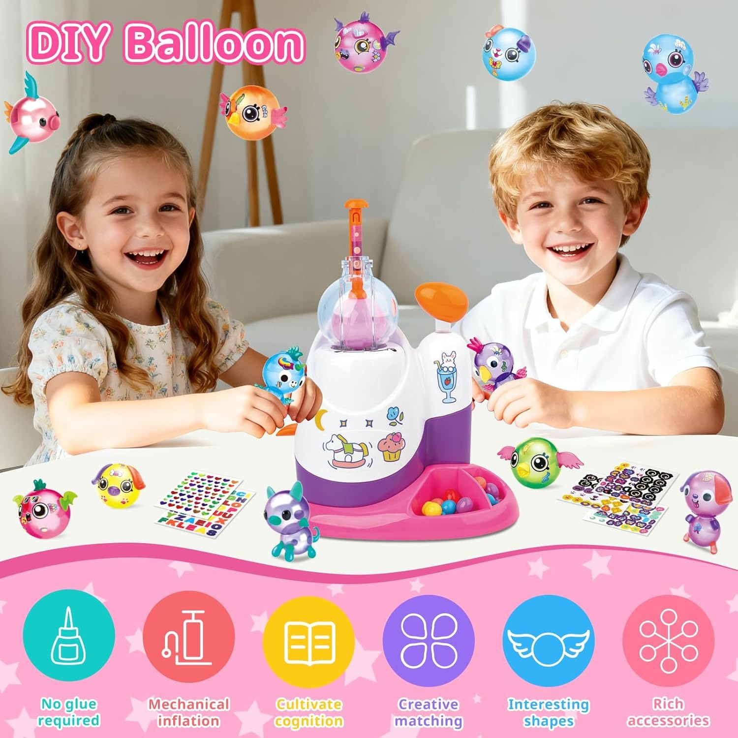 Art Craft Kits For Kids - DIY Balloon Animal Kit with Pump