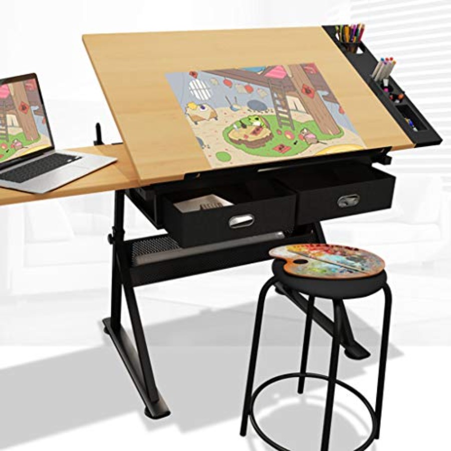 Art & Craft Voucher Code - Drafting Table with Storage Height Adjustable