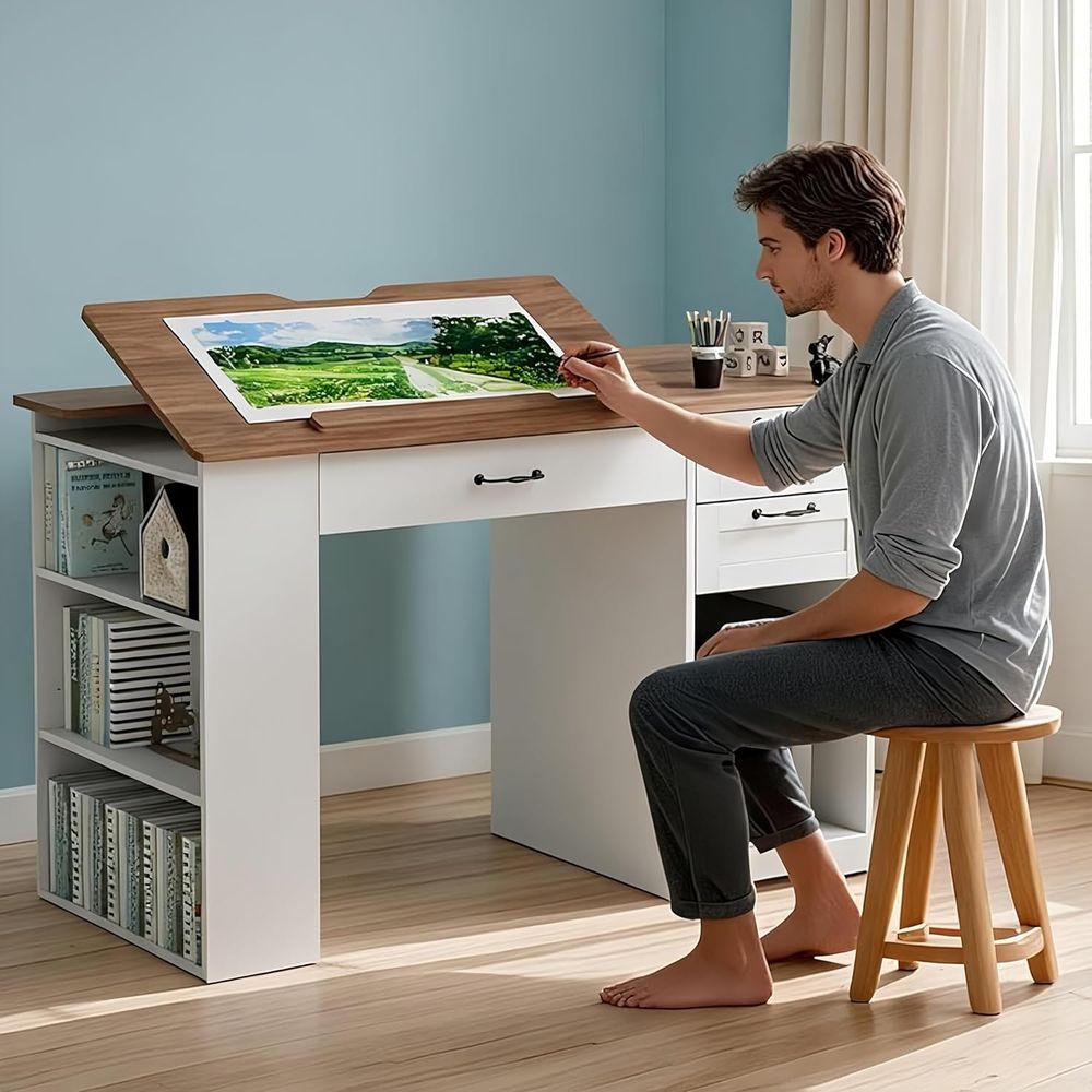 Art & Craft Voucher Code - Adjustable Desk with Storage and Open