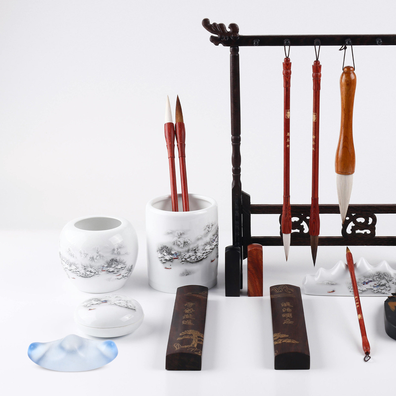 Watercolor Brush Pen - 2Pcs Glass Calligraphy Brush Holder Decorative
