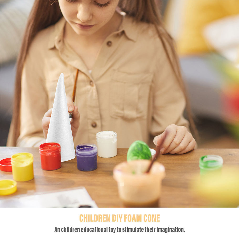 Art Craft Kids - 18Pcs White Foam Cones for DIY