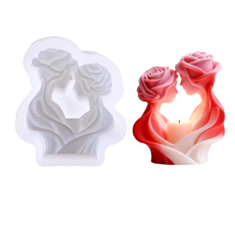 Art Craft Show - Romantic Candle Mold, Rose Love Candle