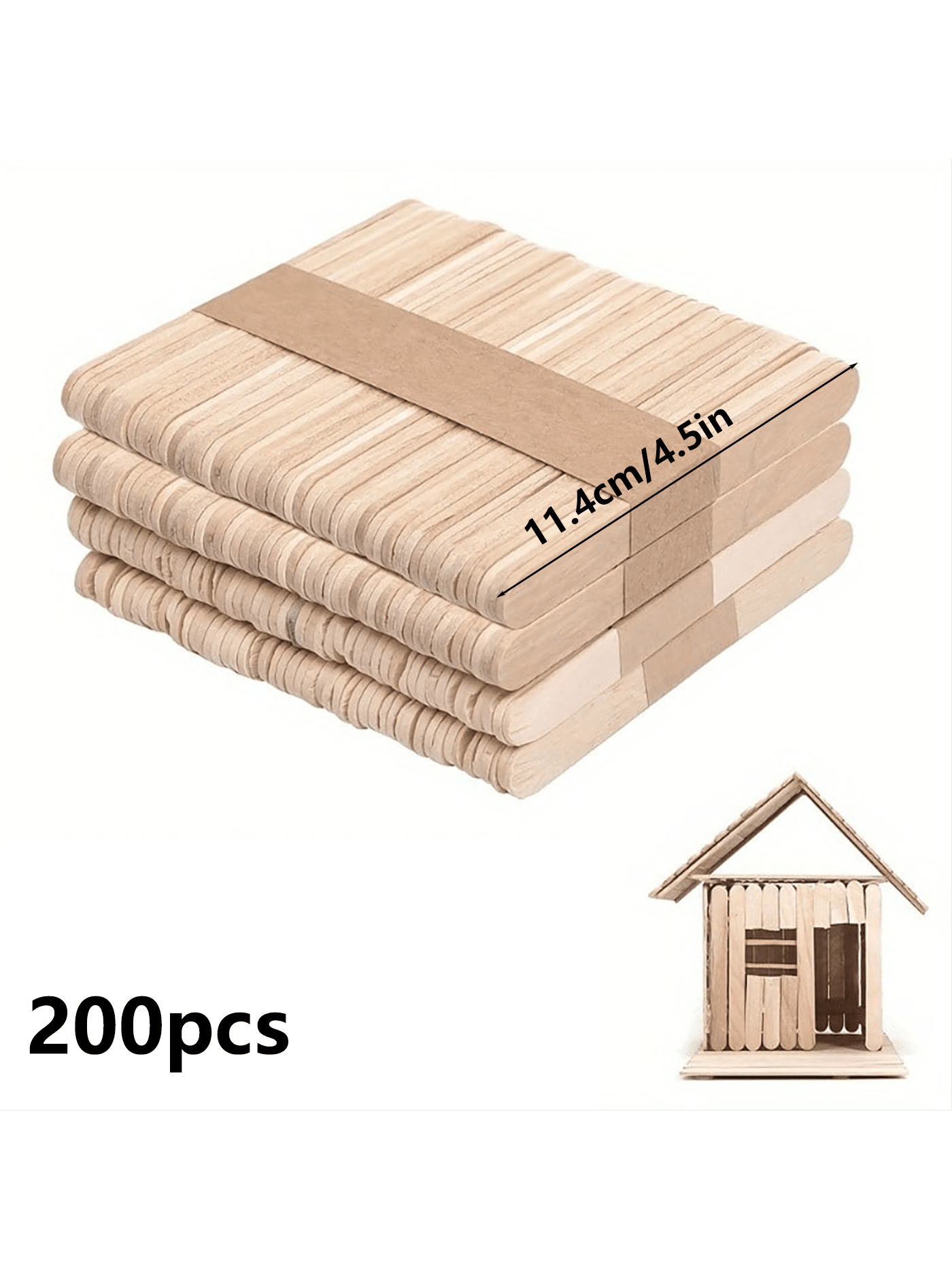 Art Craft Stick - 50/100/200 Pieces 11.4cm/4.5 inch Small Wooden