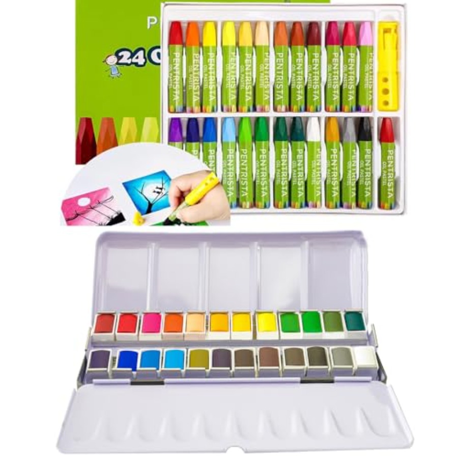 Watercolor Brush Pen - Oil Pastels, Watercolor Paint Set with