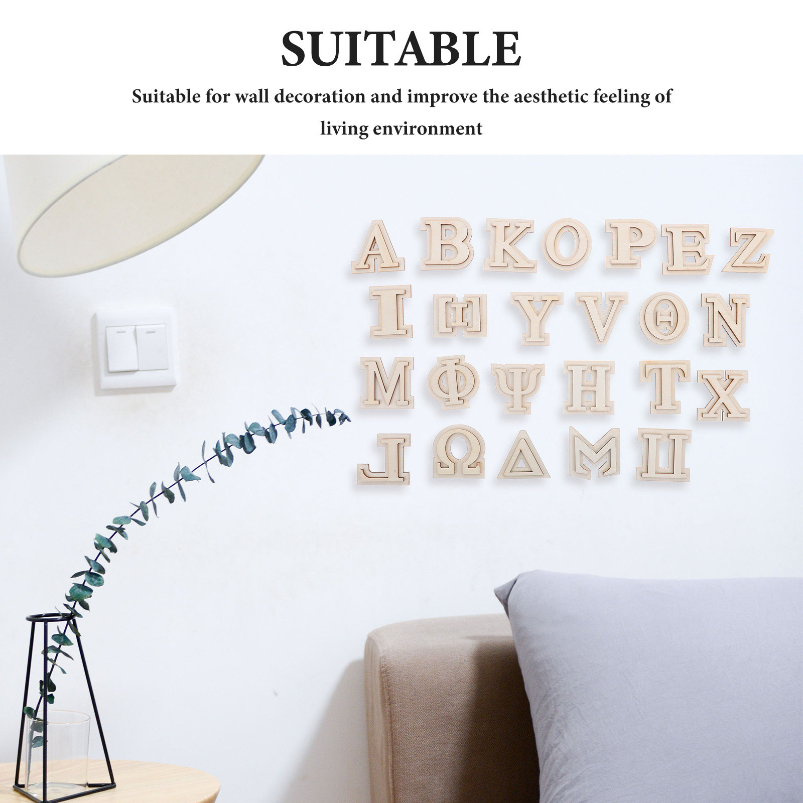 24Pcs Greek Letters Wooden Dou - Letter S Art Craft のレビューと価格