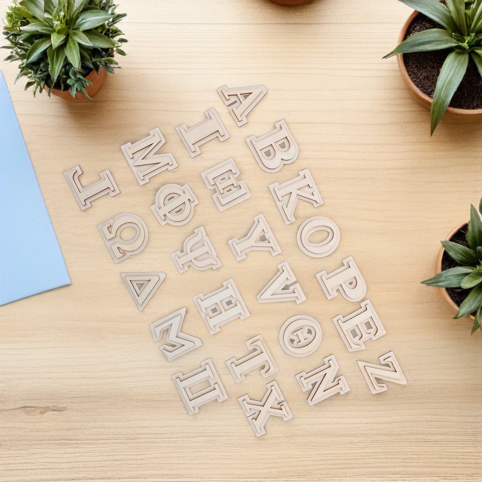 24Pcs Greek Letters Wooden Dou - Letter S Art Craft のレビューと価格