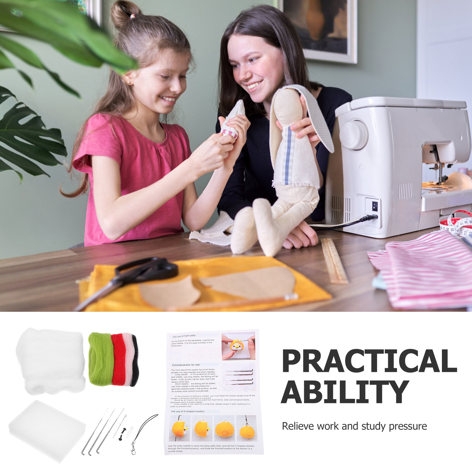 Wool Felting DIY Kit Cartoon R - Art Craft Rabbit のレビューと価格