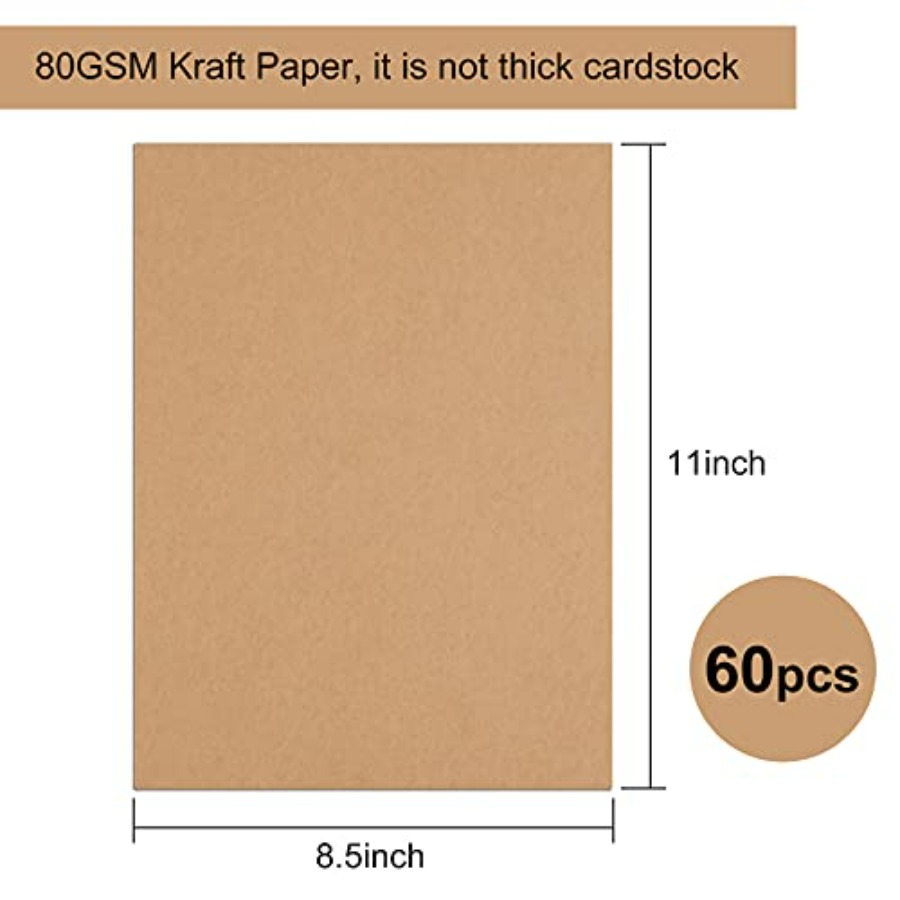 60 Sheets Kraft Paper 8.5 x 11 - Letter S Art Craft のレビューと価格