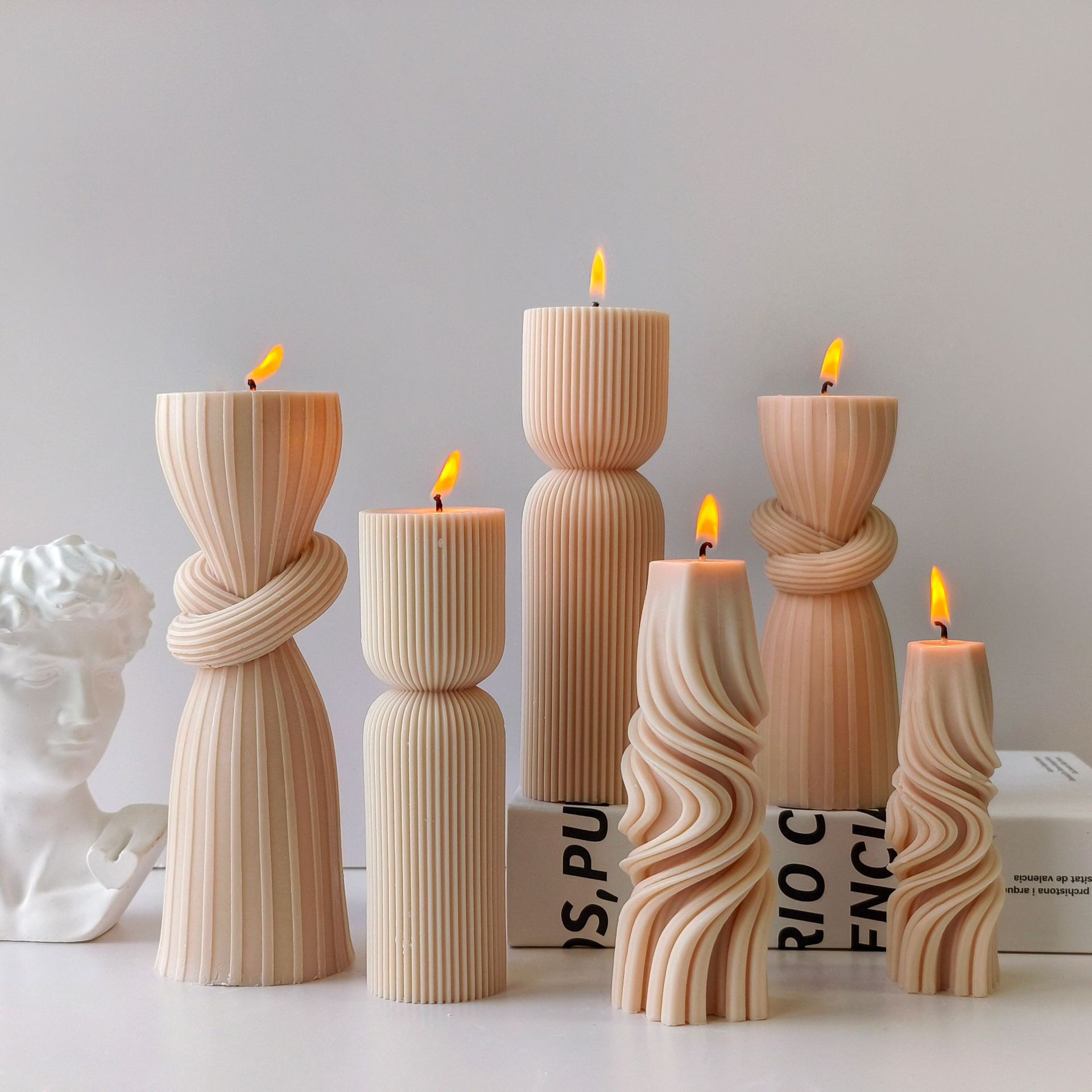 Striped Cylinder Aroma Candle  - Soy Candle Fragrance Oil のレビューと価格