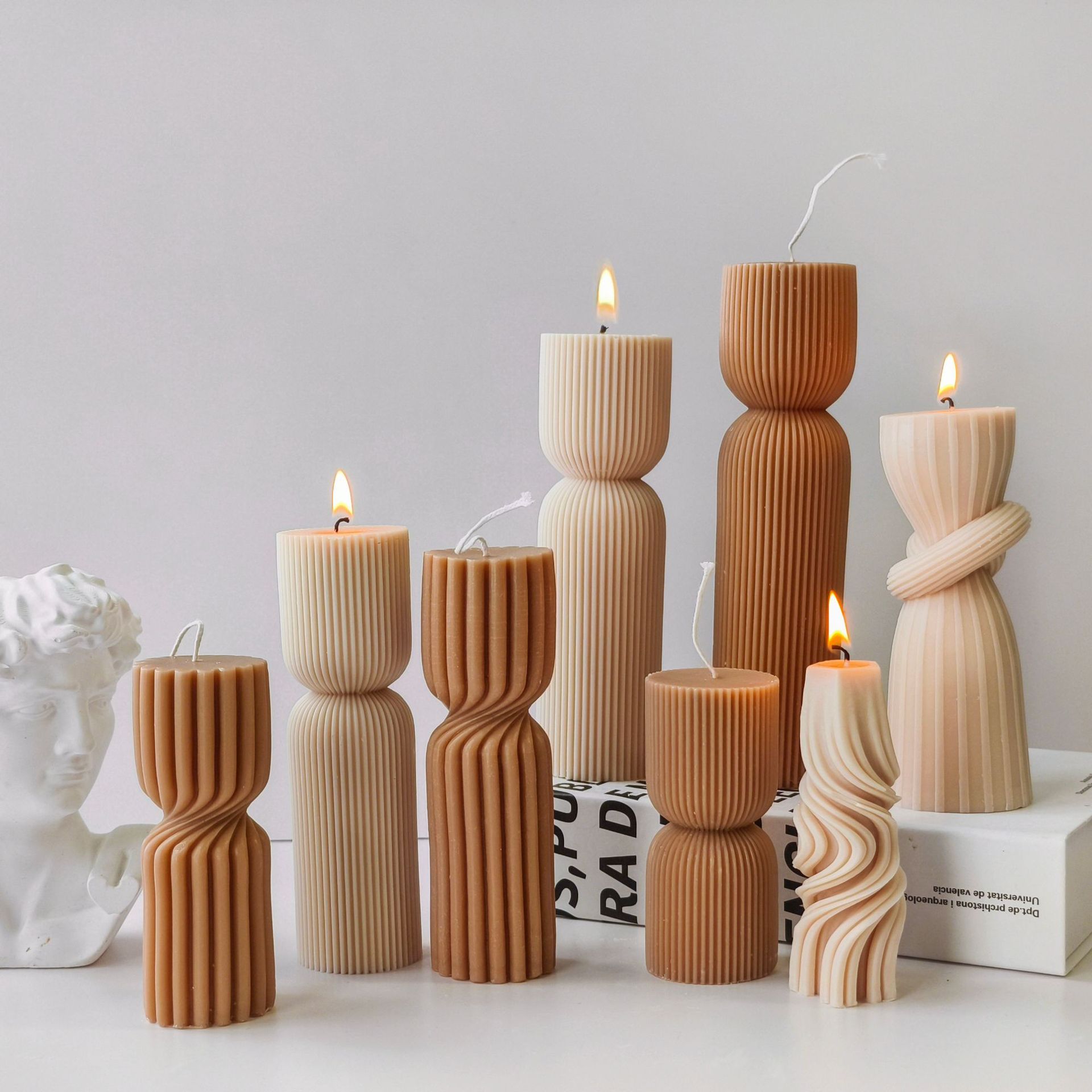 Striped Cylinder Aroma Candle  - Soy Candle Fragrance Oil のレビューと価格