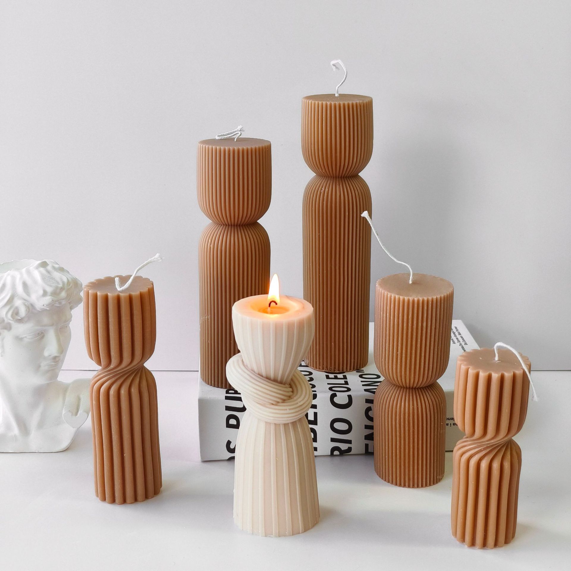 Striped Cylinder Aroma Candle  - Soy Candle Fragrance Oil のレビューと価格