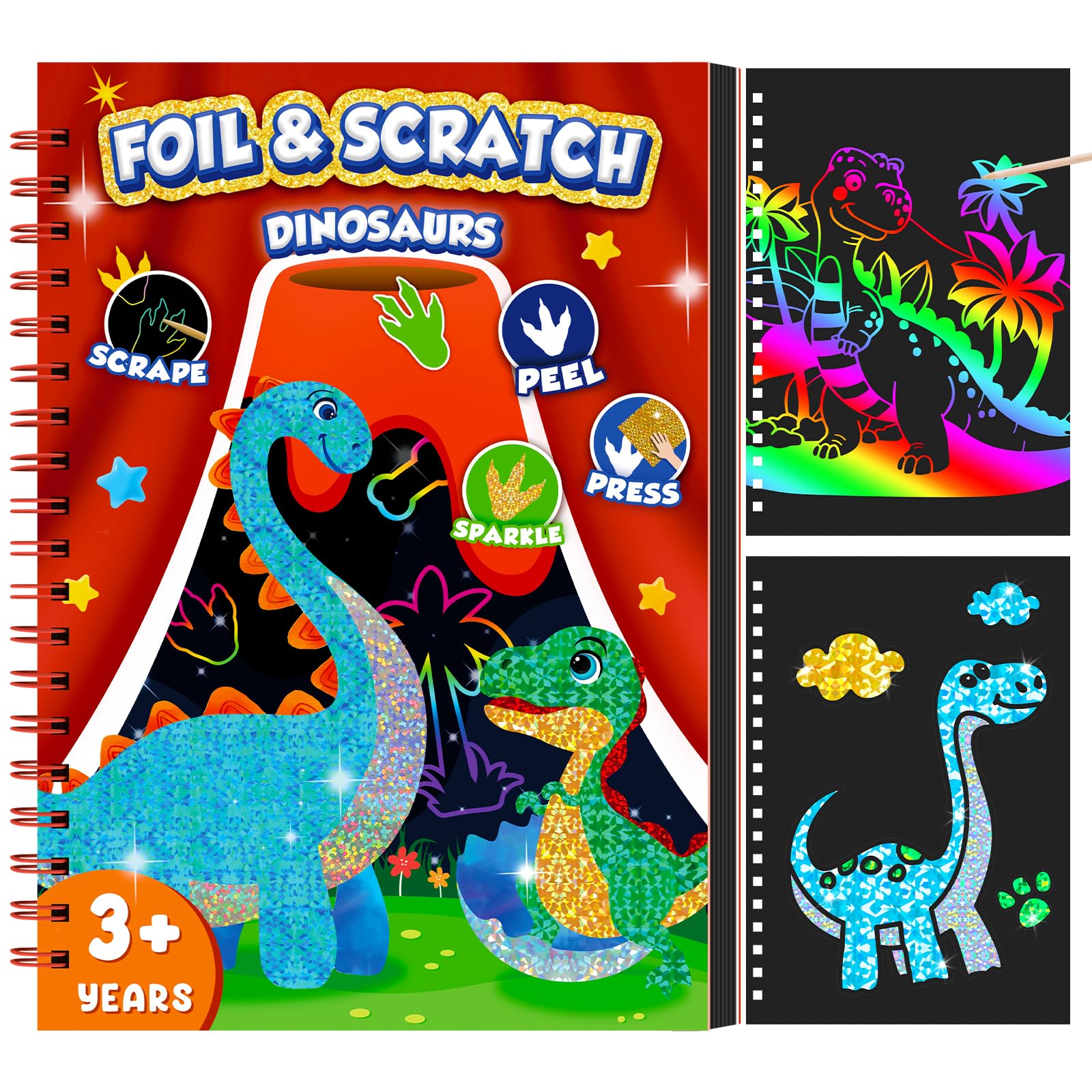 Dinosaur Scratch Art Book for  - Art Craft Kits For Kids のレビューと価格
