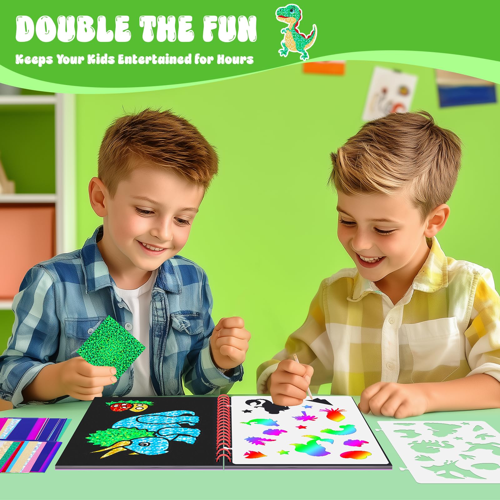 Dinosaur Scratch Art Book for  - Art Craft Kits For Kids のレビューと価格