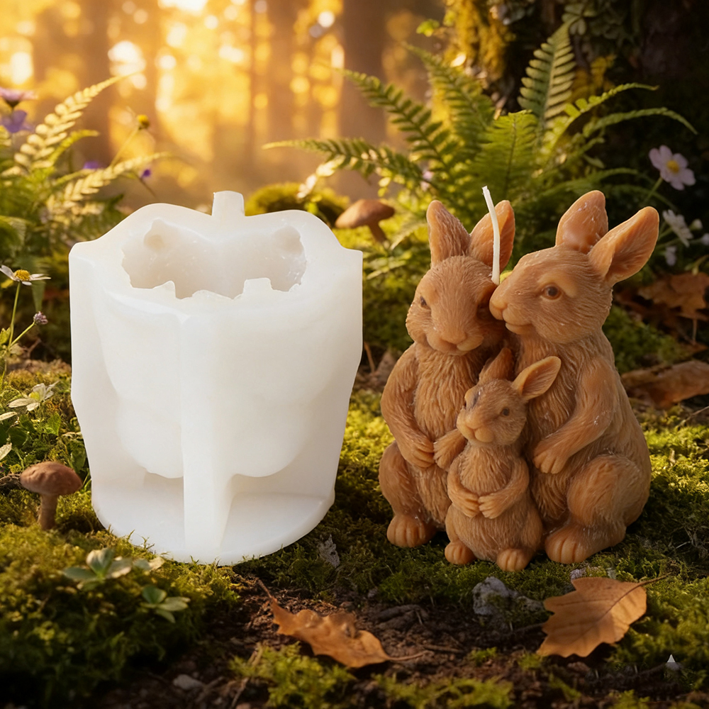 Bunny Family Silicone Candle M - Art Craft Rabbit のレビューと価格