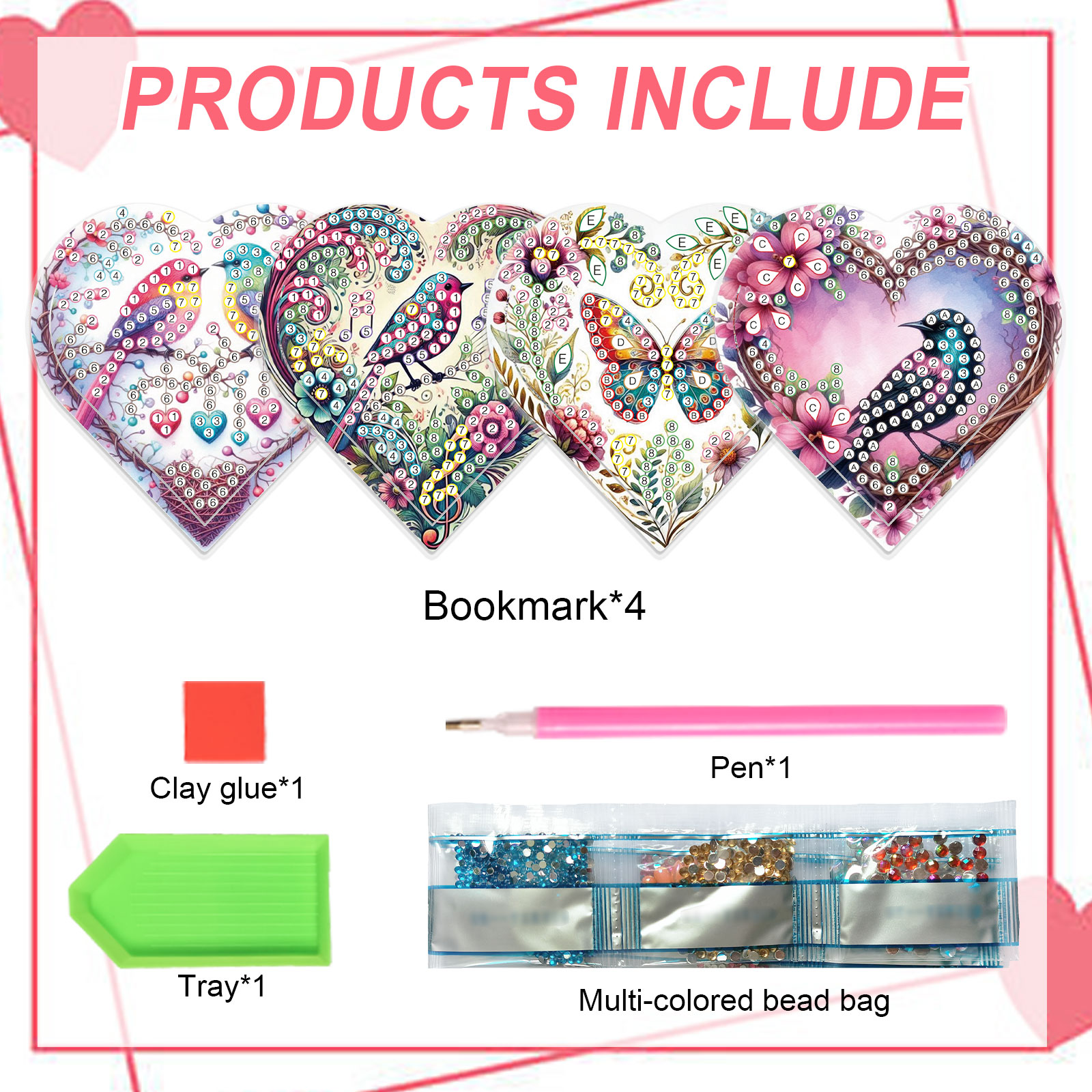 4PCS Diamond Painting Heart Sh - Art Craft Kit のレビューと価格