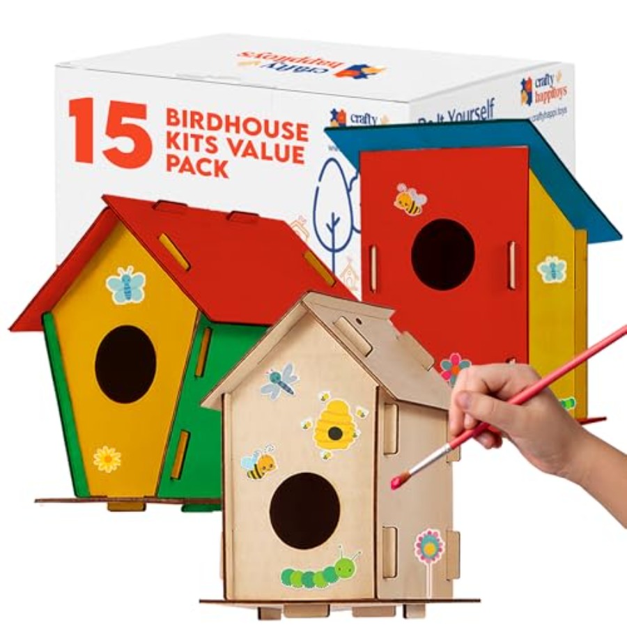Kit - Unfinished Wood Bird Hou - Art Craft Kit のレビューと価格