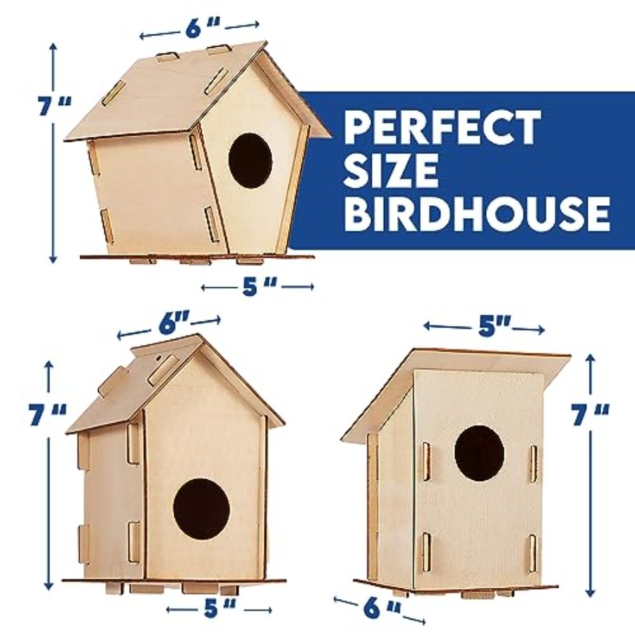 Kit - Unfinished Wood Bird Hou - Art Craft Kit のレビューと価格