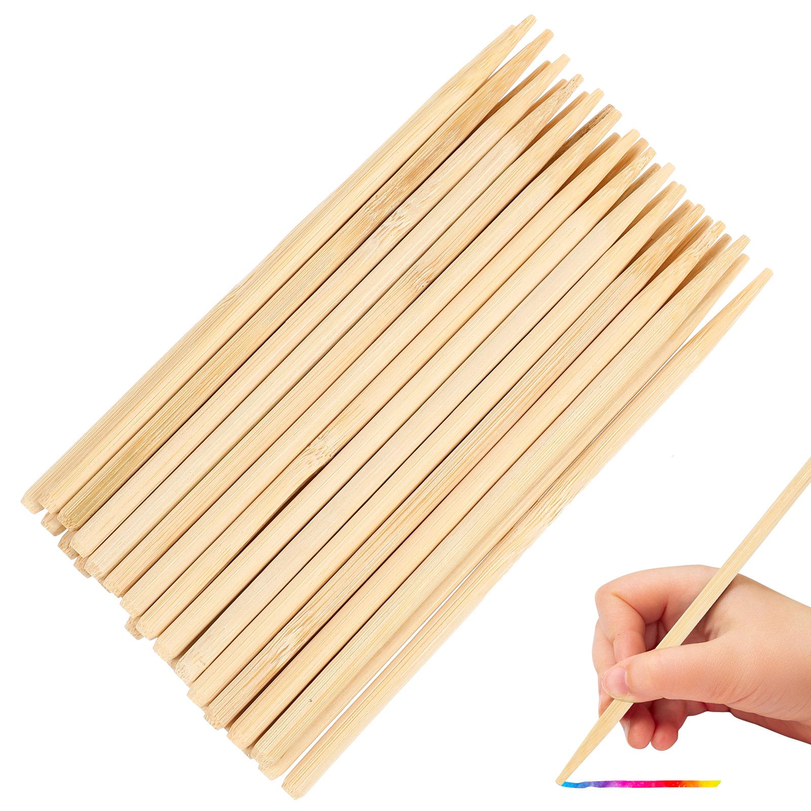 30pcs Scratch Bamboo Pens Wax  - Art Craft Stick のレビューと価格