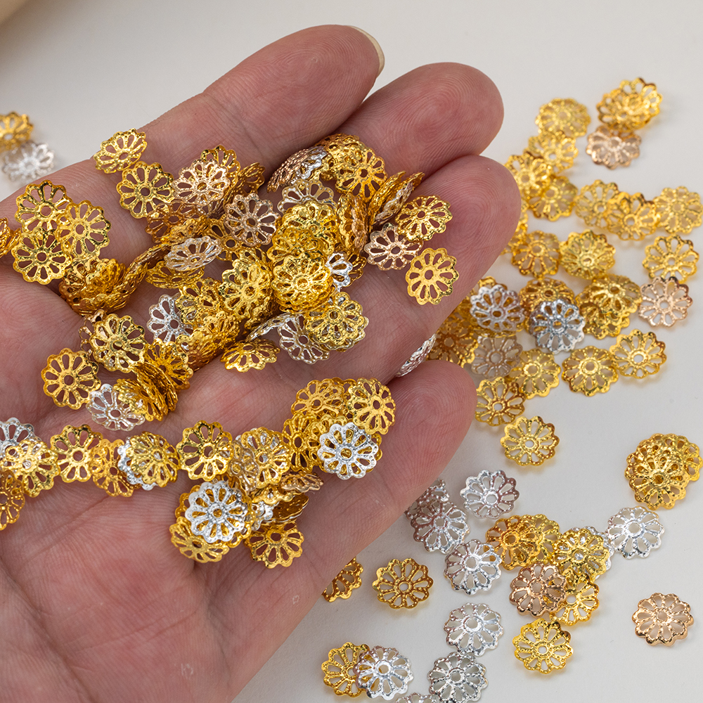 200pcs 7/9mm Filigree Flower H - Art Craft Ideas のレビューと価格