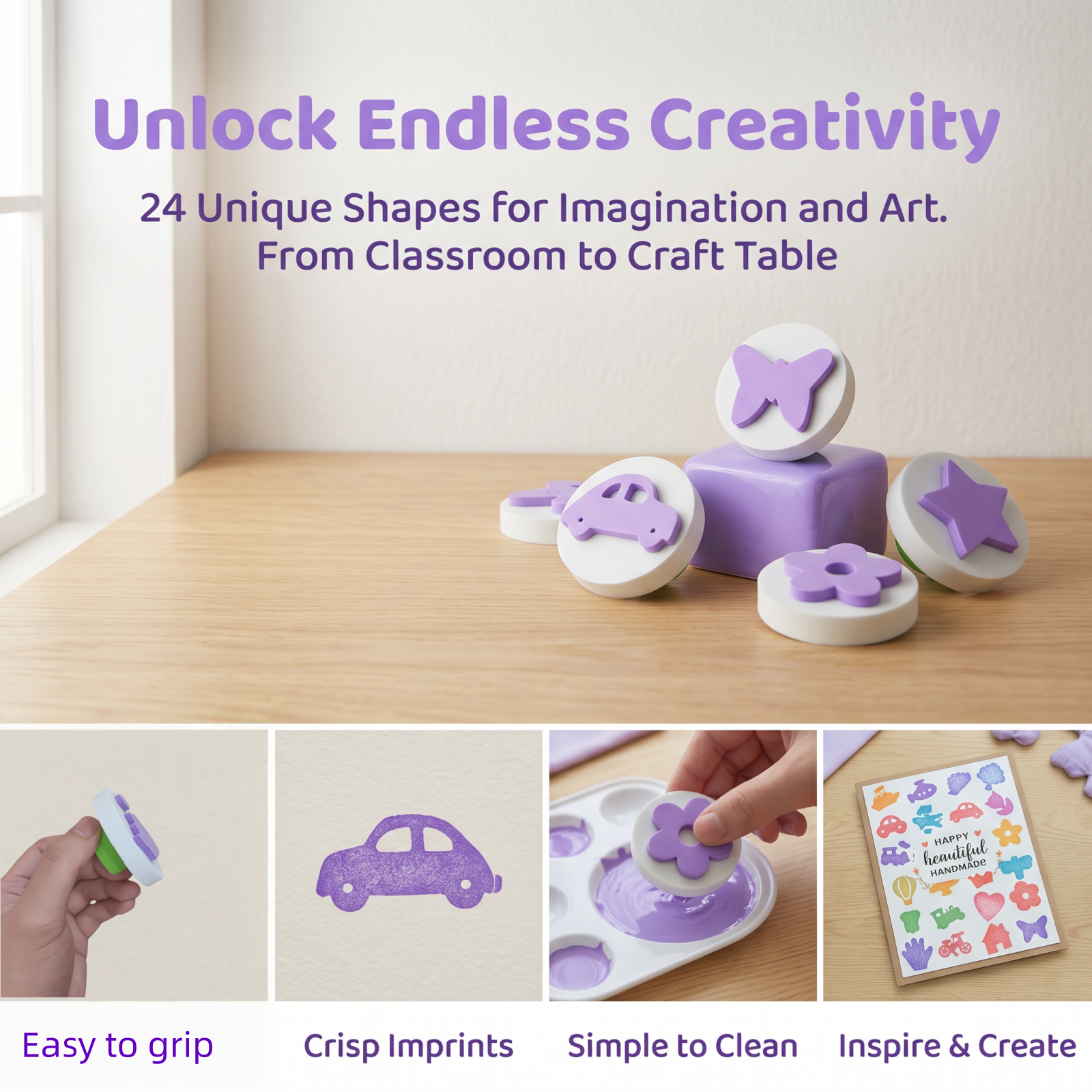24Pcs EVA Foam Stamp Set, Non- - Art Craft Stick のレビューと価格