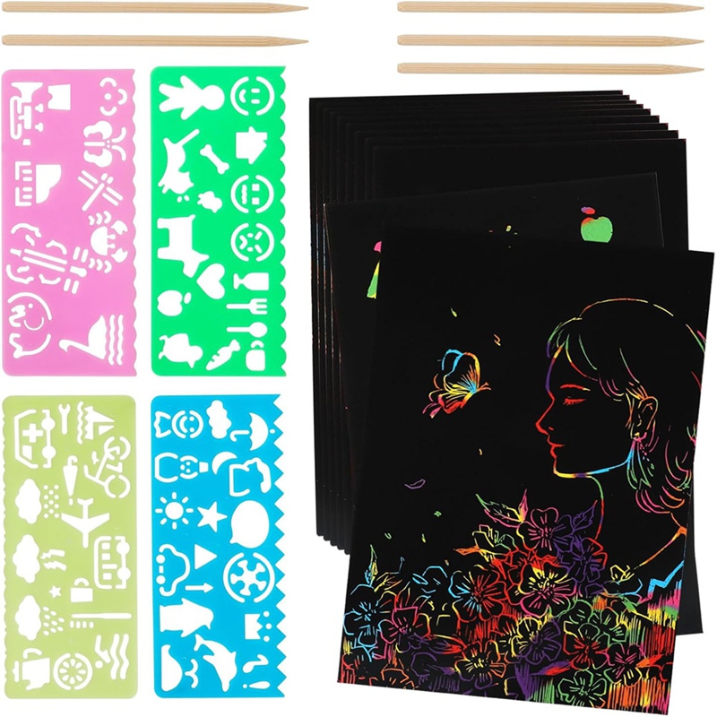 Scratch Paper Art Set, Black C - Art Craft Kit のレビューと価格