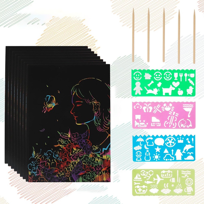 Scratch Paper Art Set, Black C - Art Craft Kit のレビューと価格