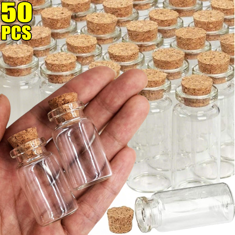 Small Glass Bottles with Cork  - Letter S Art Craft のレビューと価格