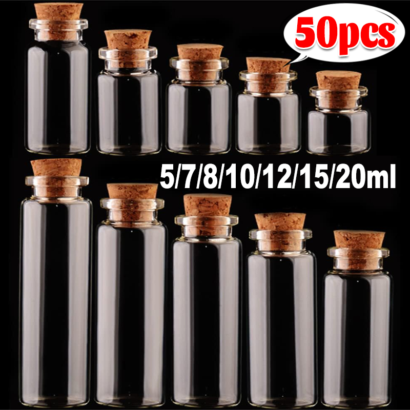 Small Glass Bottles with Cork  - Letter S Art Craft のレビューと価格