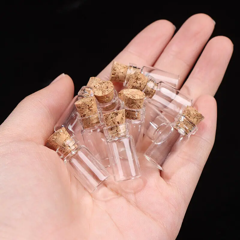 Small Glass Bottles with Cork  - Letter S Art Craft のレビューと価格