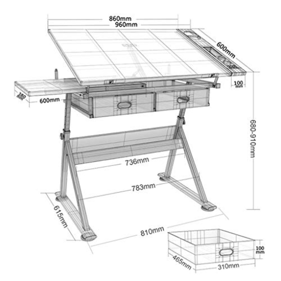 Drafting Table with Storage He - Art & Craft Voucher Code のレビューと価格