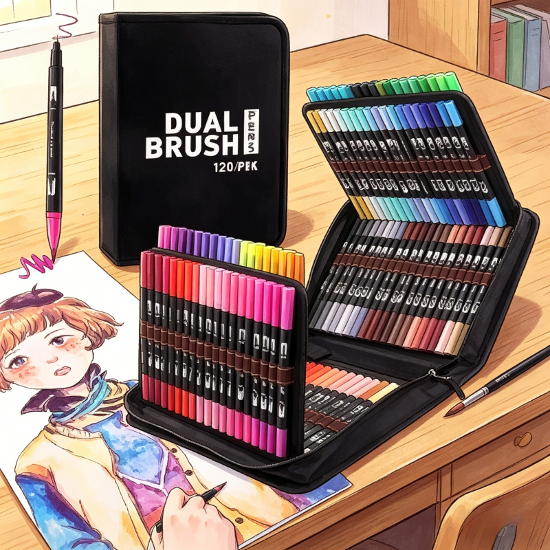 72 Colors Dual Tip Watercolor  - Watercolor Brush Pen のレビューと価格