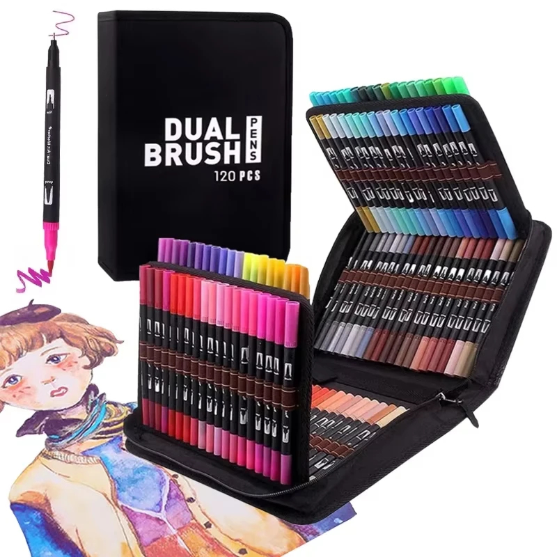 72 Colors Dual Tip Watercolor  - Watercolor Brush Pen のレビューと価格