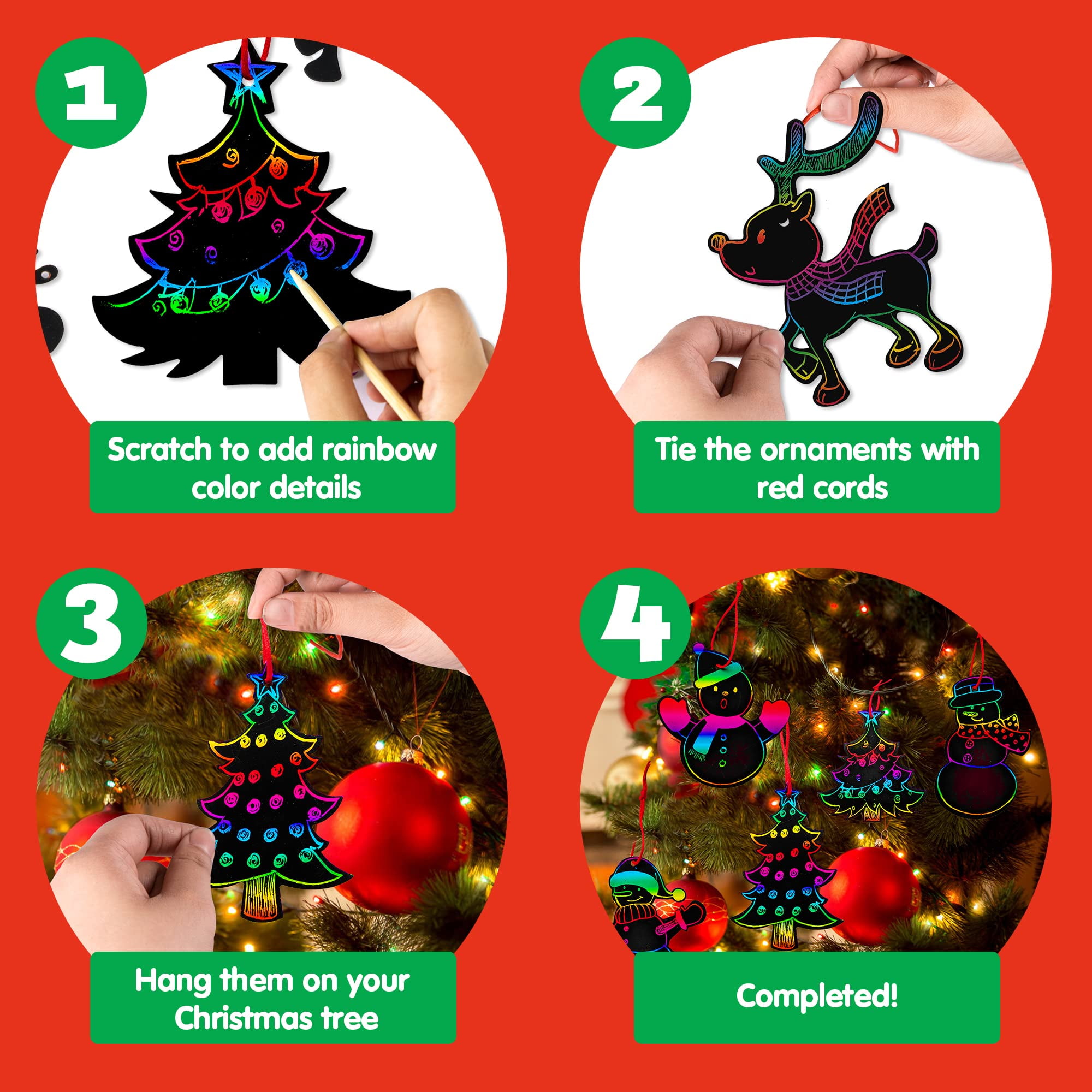 Joyfy 72 Pcs Christmas Scratch - Art Craft Kits For Kids のレビューと価格