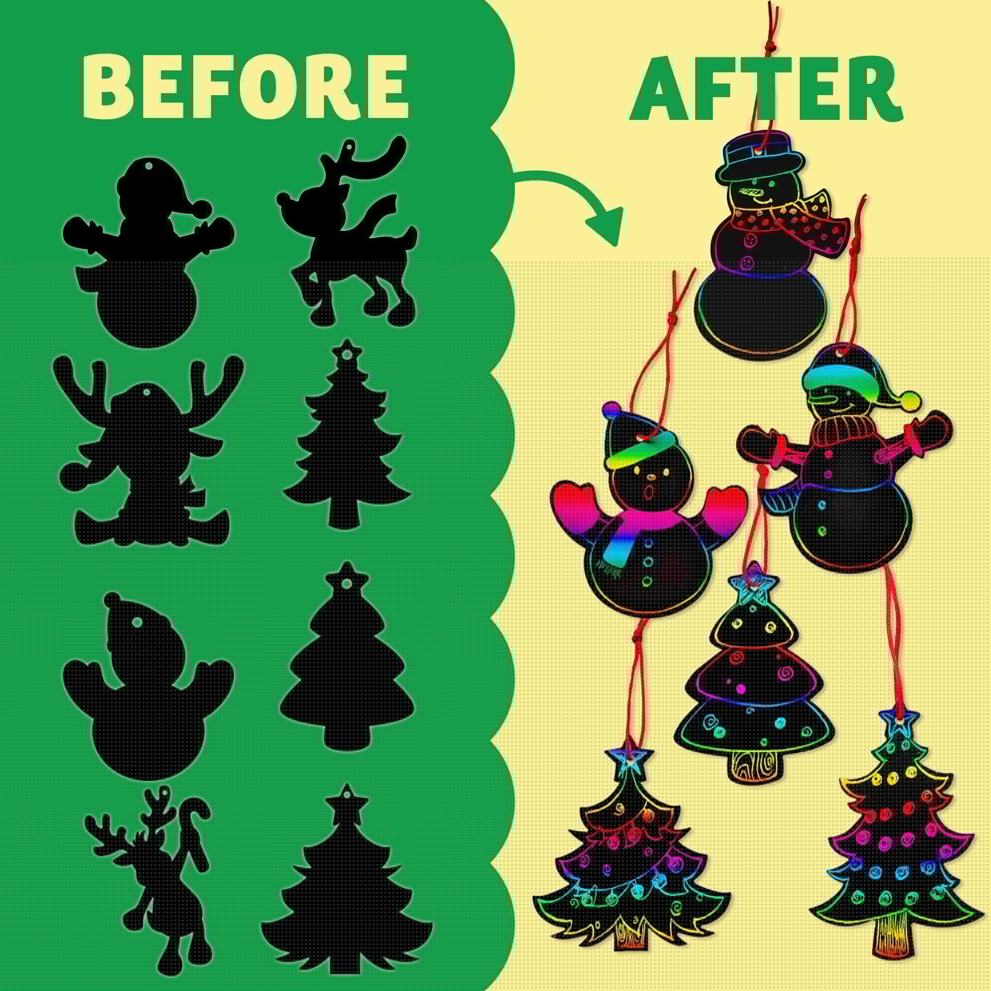 Joyfy 72 Pcs Christmas Scratch - Art Craft Kits For Kids のレビューと価格