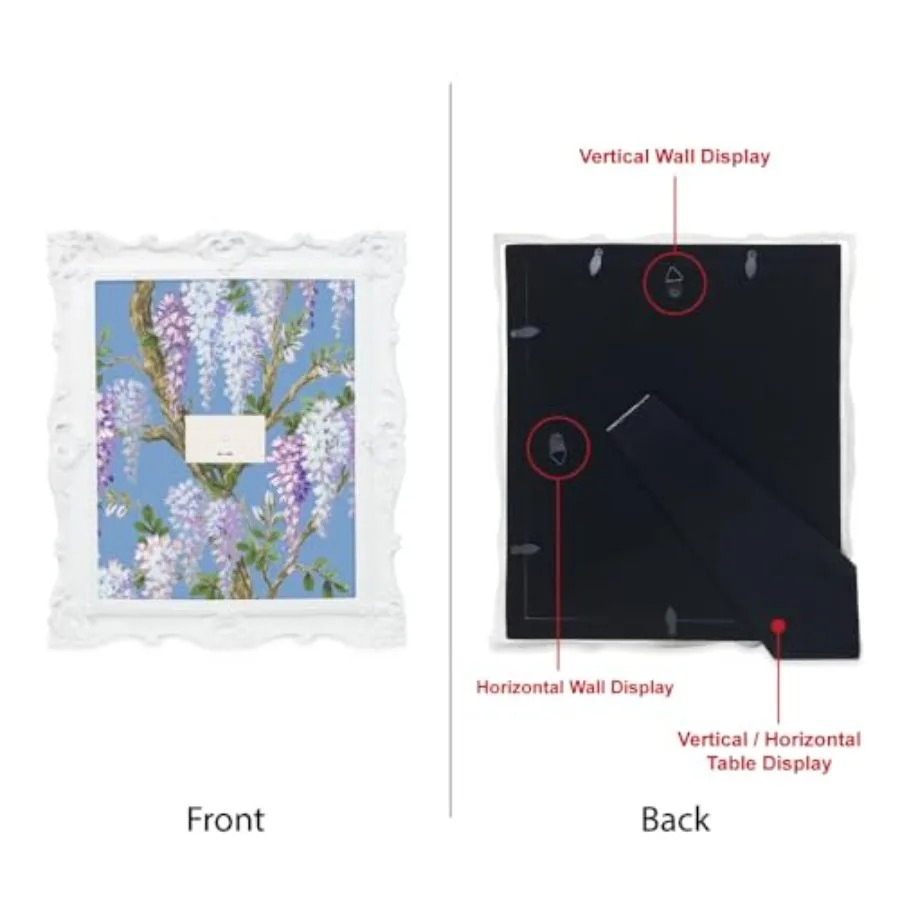 8x10 White Ornate Textured Han - Art Craft Gallery のレビューと価格