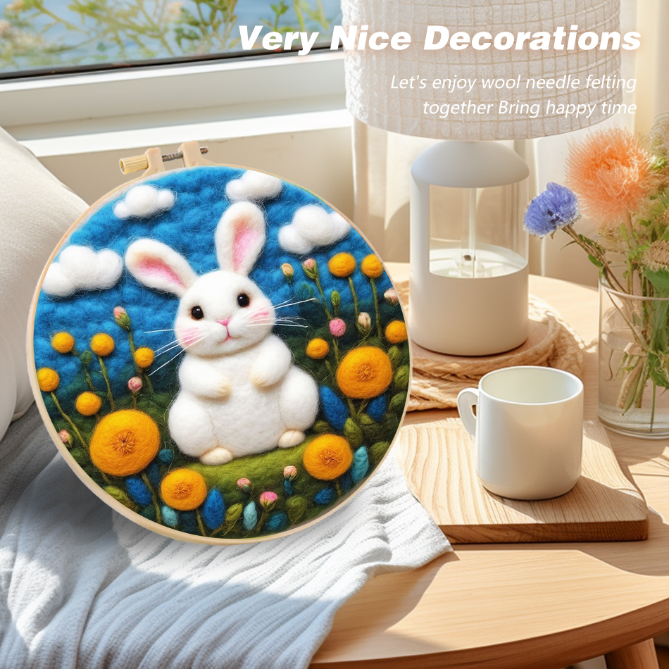 CHENISTORY rabbit Wool Paintin - Art Craft Rabbit のレビューと価格