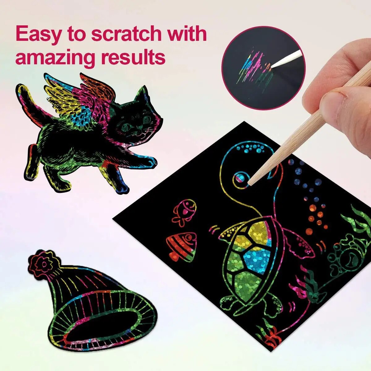 Many Creative Scratch Art Card - Art Craft Stick のレビューと価格