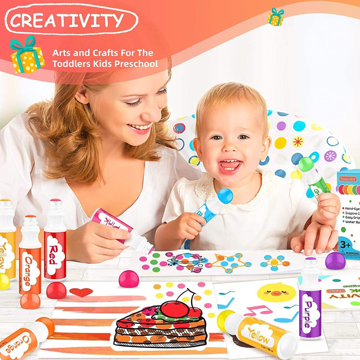 Dot Markers for Toddlers 8 Col - Art Craft For Preschool のレビューと価格
