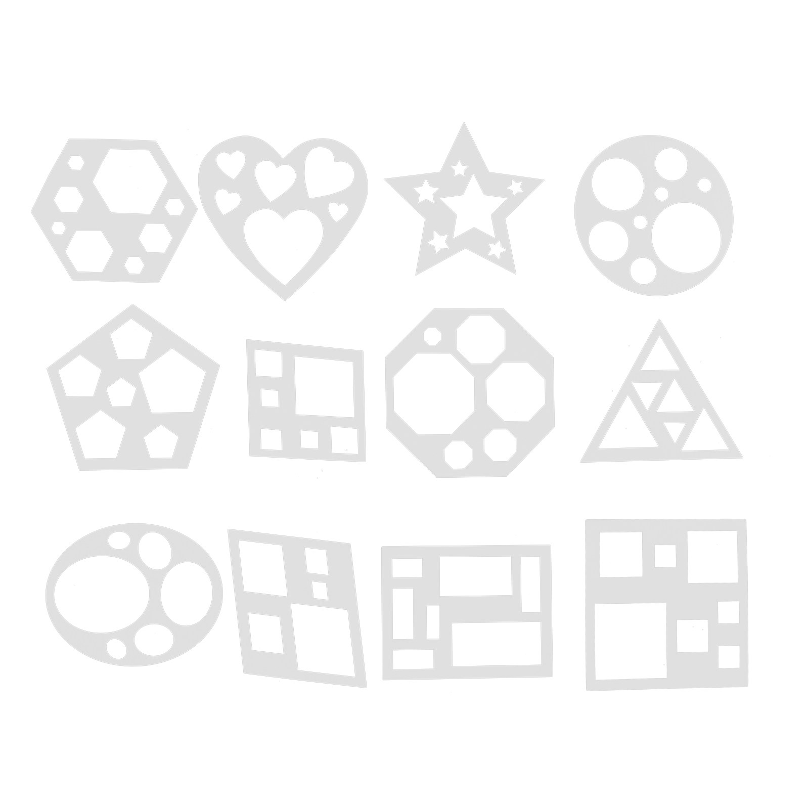 12Pcs Geometric Shape Stencils - Art Craft For Preschool のレビューと価格