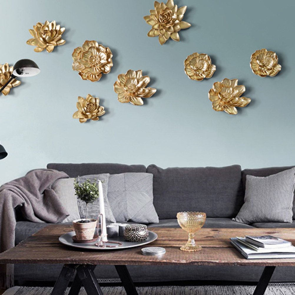 1Pcs Golden Flower Wall Art Cr - Art Craft Gallery のレビューと価格