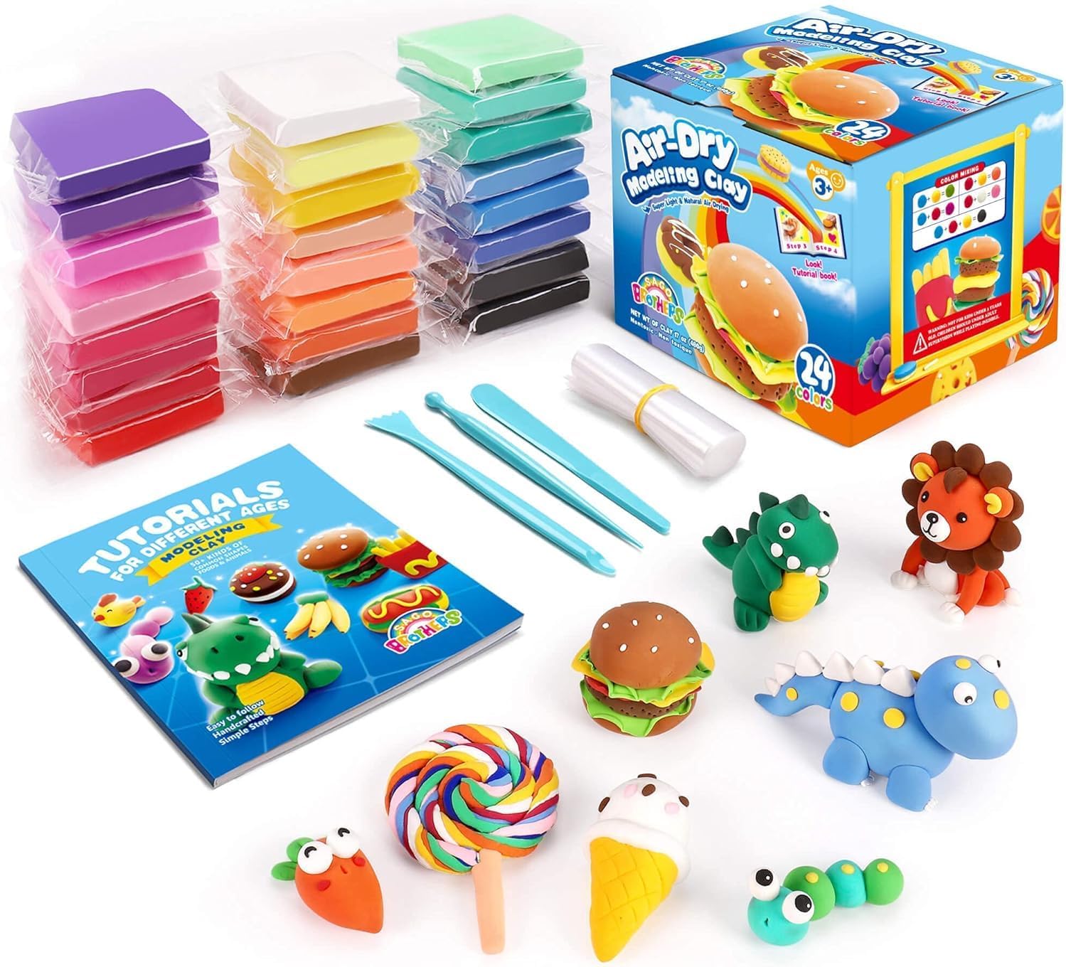 24 Colors Air Dry Clay Kit for - Art Craft Kit のレビューと価格