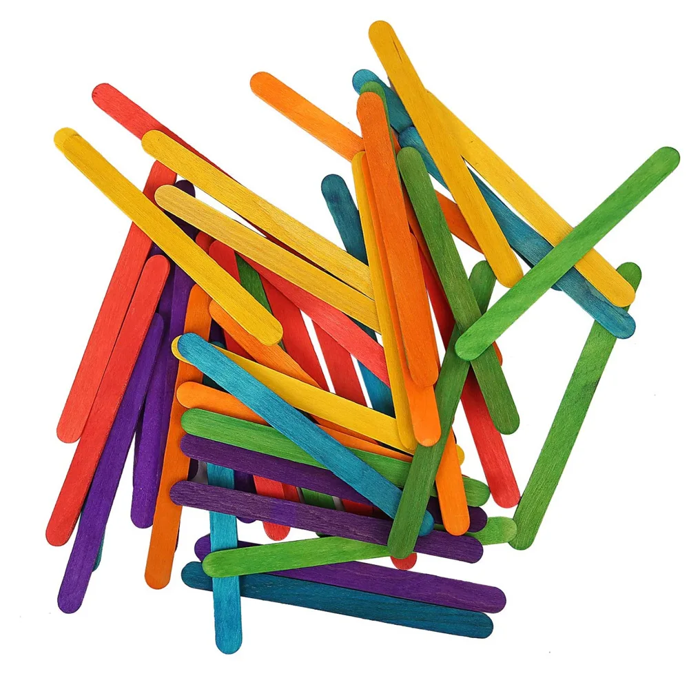 50PCS Colored Popsicle Sticks  - Art Craft Stick のレビューと価格