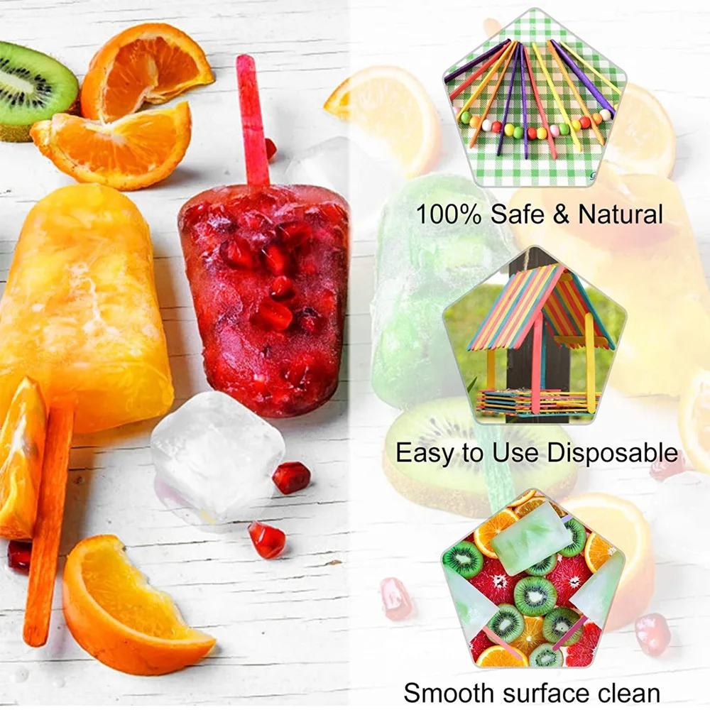 50PCS Colored Popsicle Sticks  - Art Craft Stick のレビューと価格