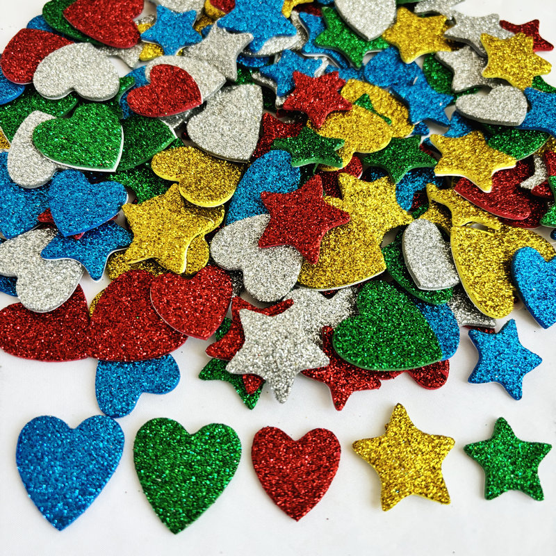 150PCS/LOT.Glitter star and he - Art Craft For Kindergarten のレビューと価格