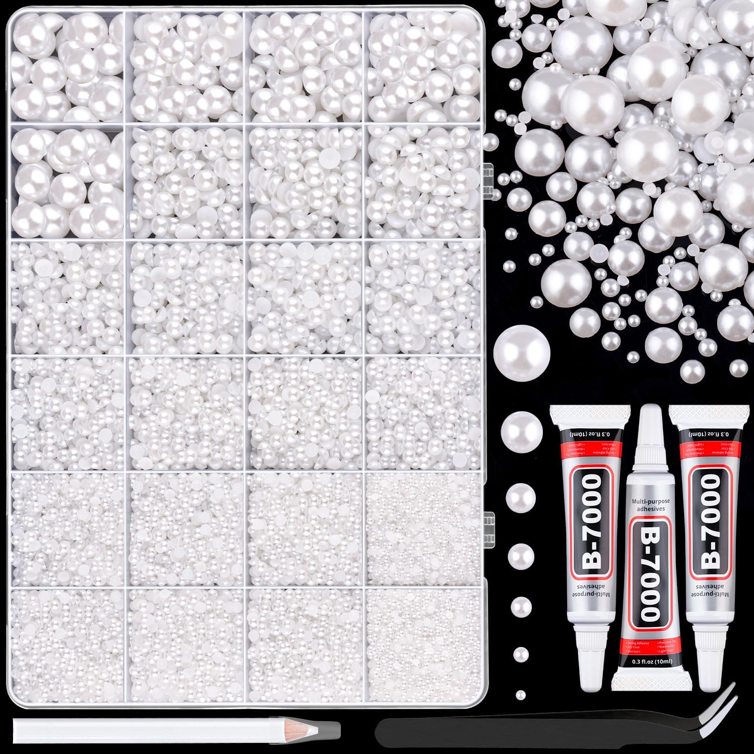 16500Pcs White Flatback Pearls - Art Craft Kit のレビューと価格