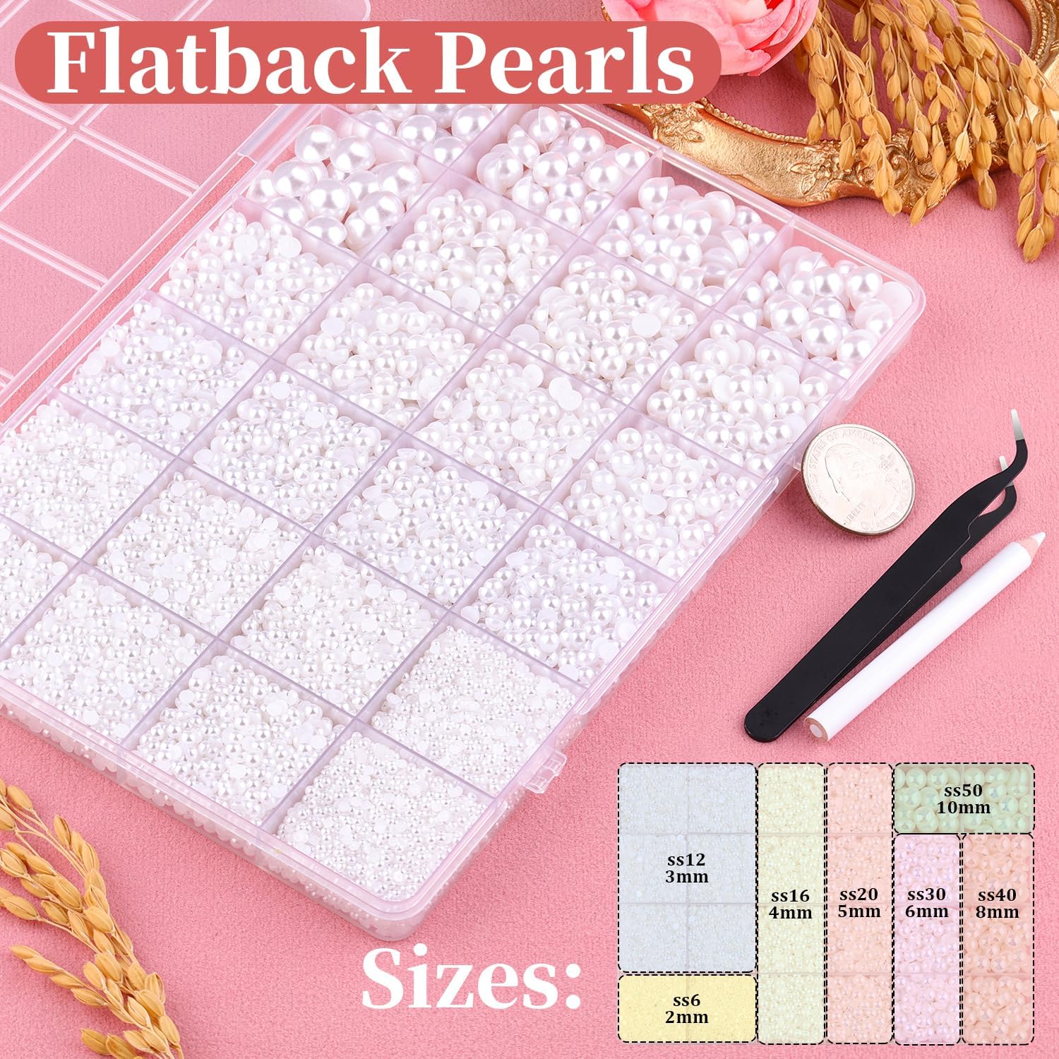16500Pcs White Flatback Pearls - Art Craft Kit のレビューと価格