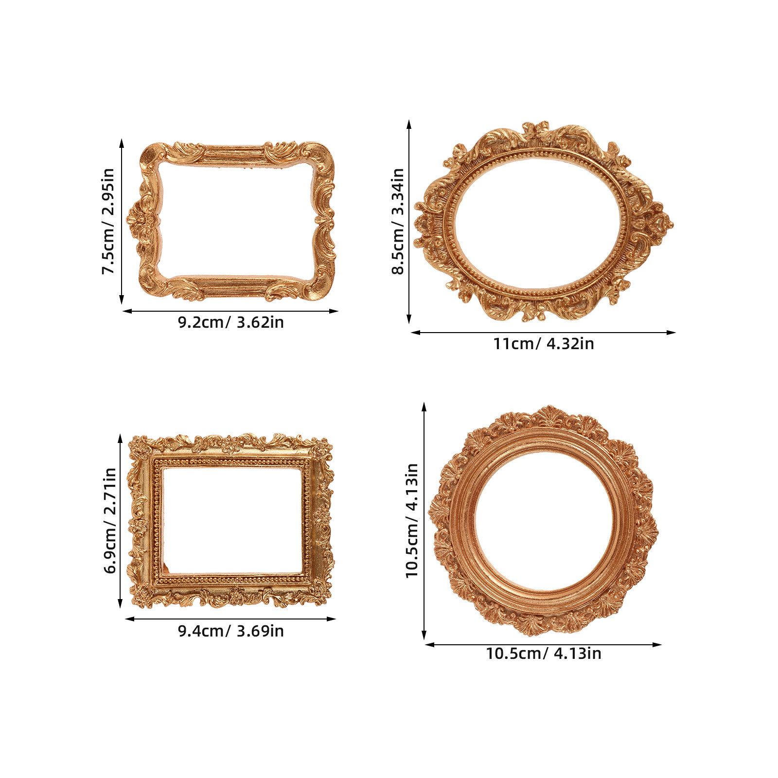 4Pcs Vintage Mini Photo Frames - Art Craft Gallery のレビューと価格