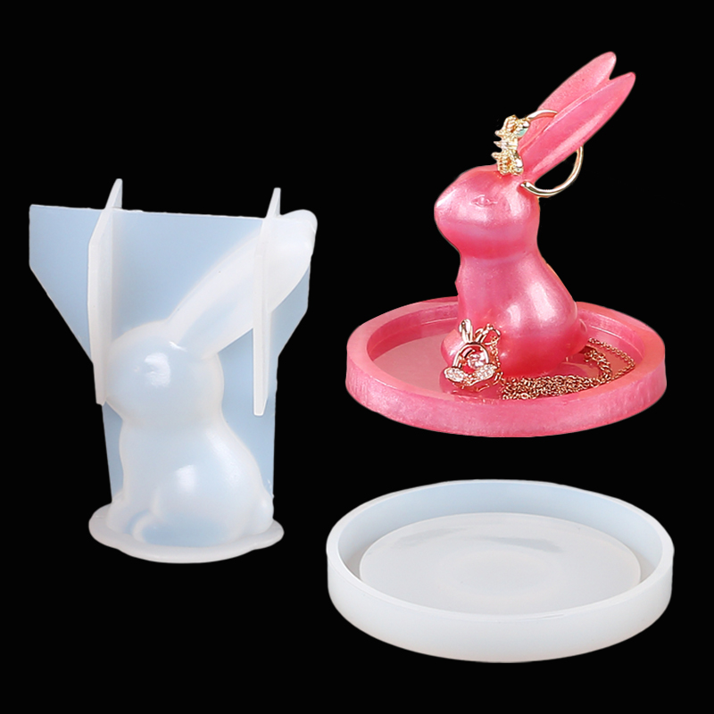 2Pcs 3D Bunny Ring Holder Sili - Art Craft Rabbit のレビューと価格