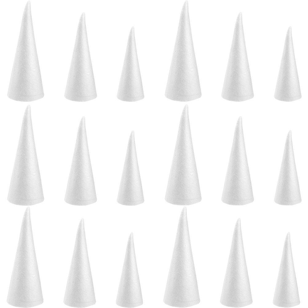 18Pcs White Foam Cones for DIY - Art Craft Kids のレビューと価格